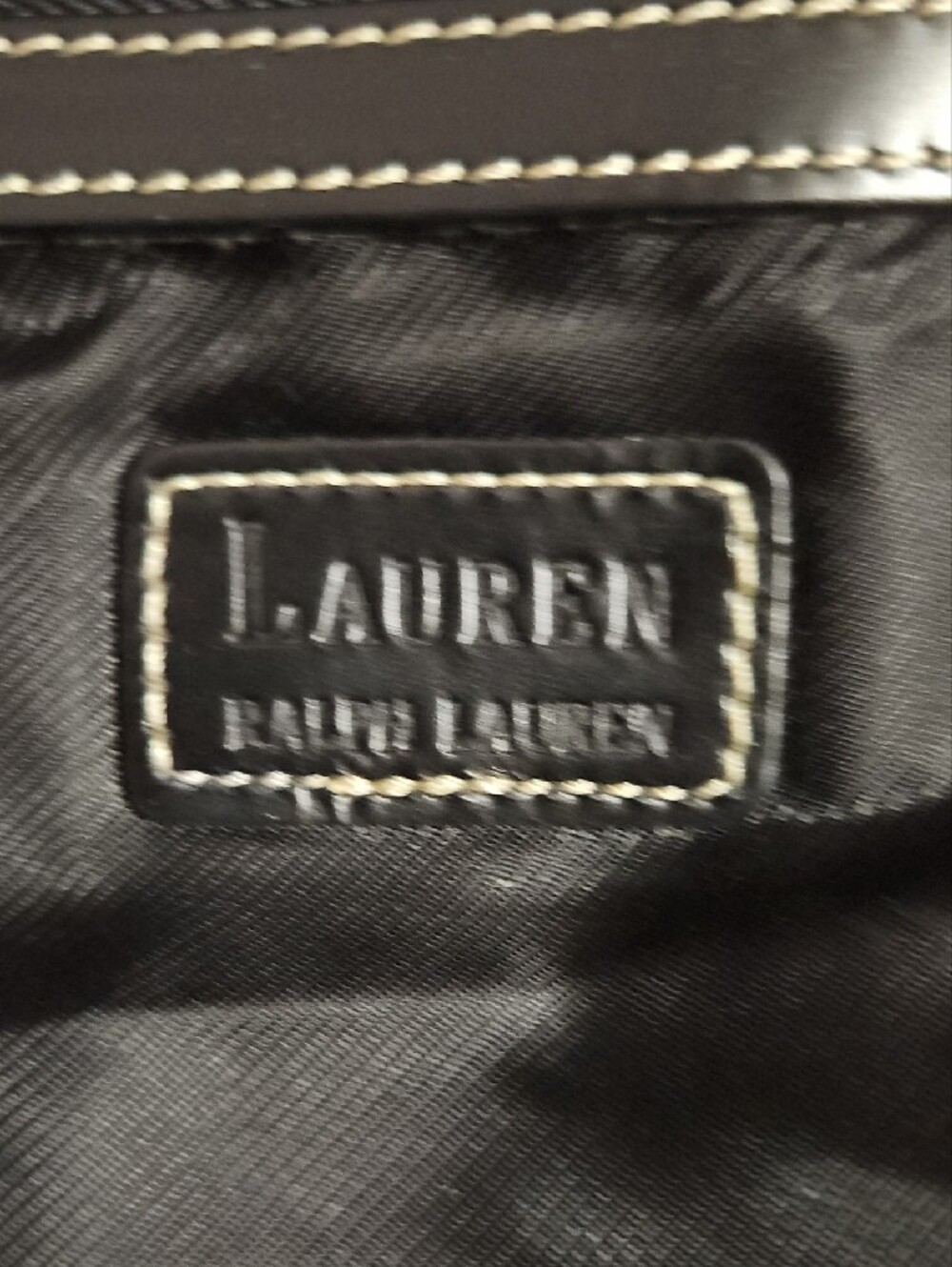 Lauren Ralph Lauren Blue & Gray Travel Bag with Blue Leather Trim - Picture 13 of 13